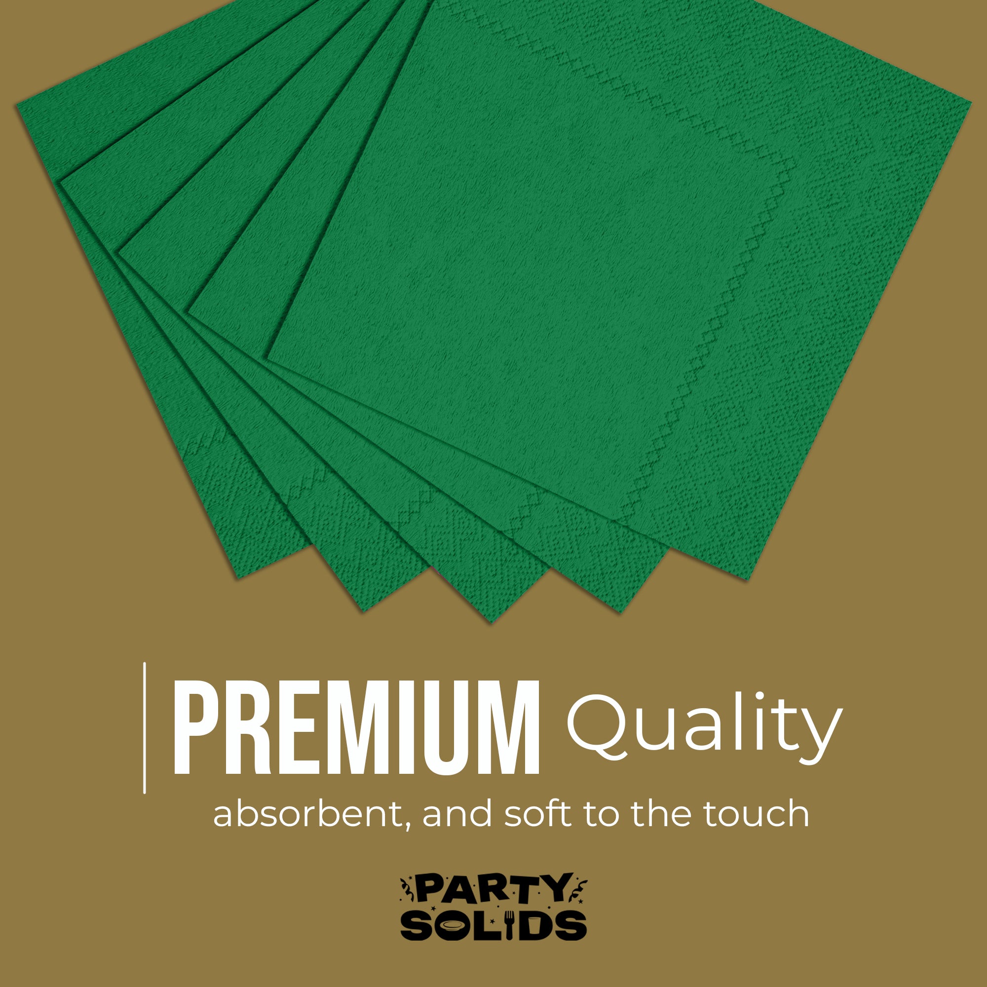 Emerald Green Dinner Napkins | 8 in. x 8 in. | 50 Ct.
