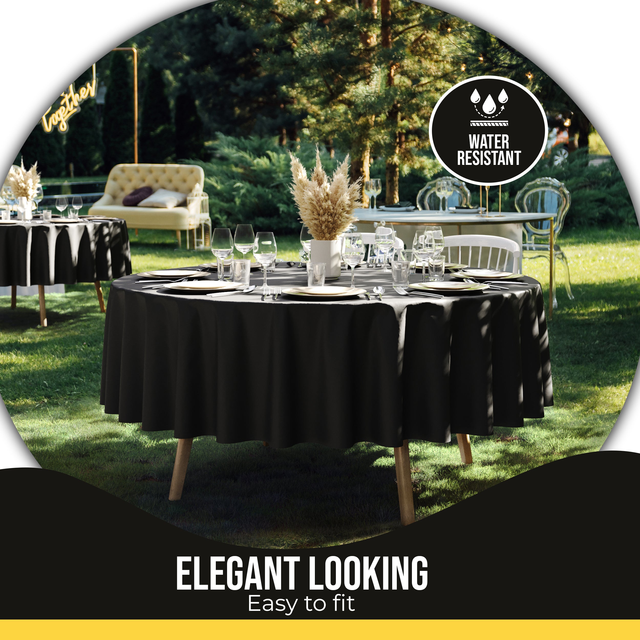 Premium 90" Round Black Table Cover