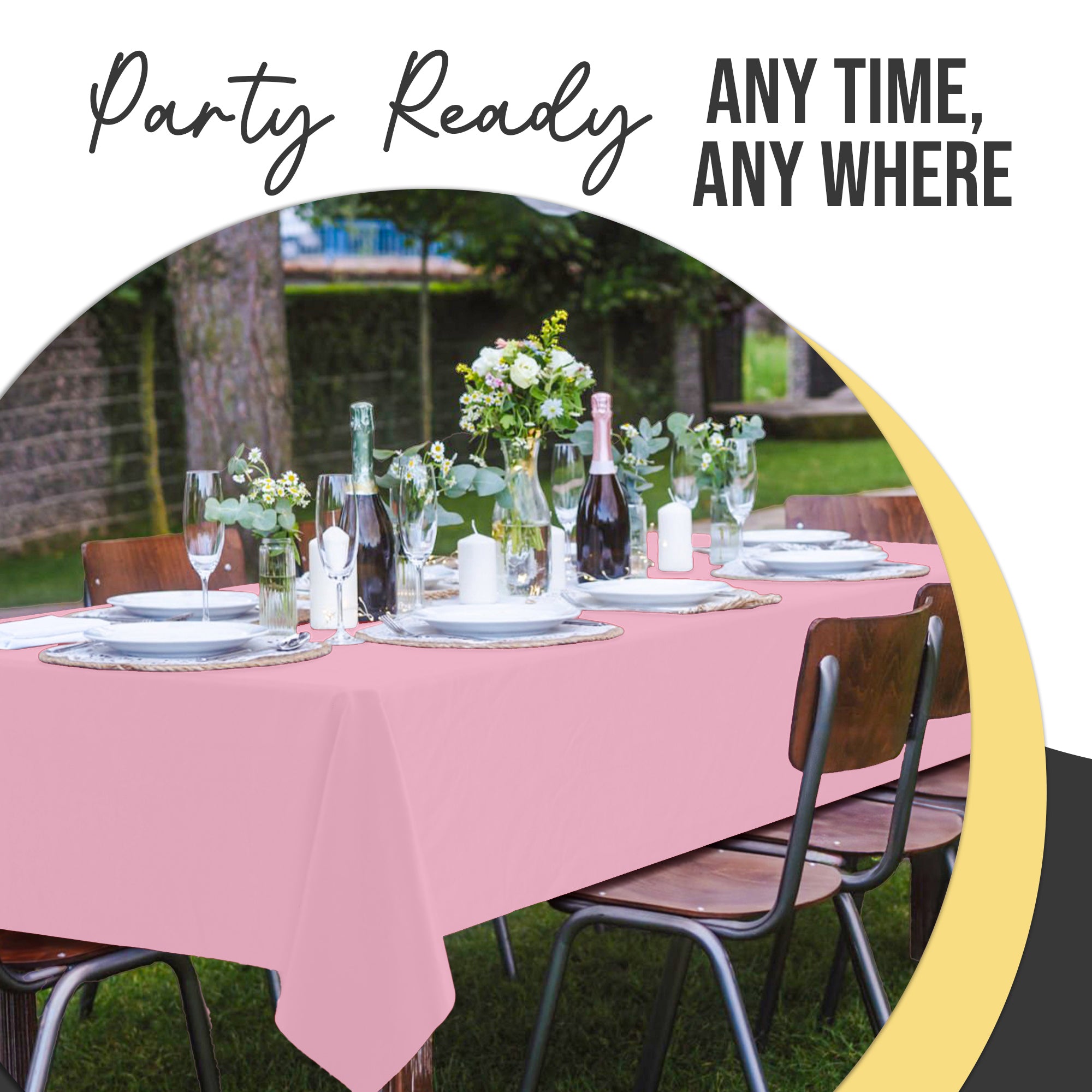 Premium Pink Plastic Table Cover | 54 in. x 108 in.