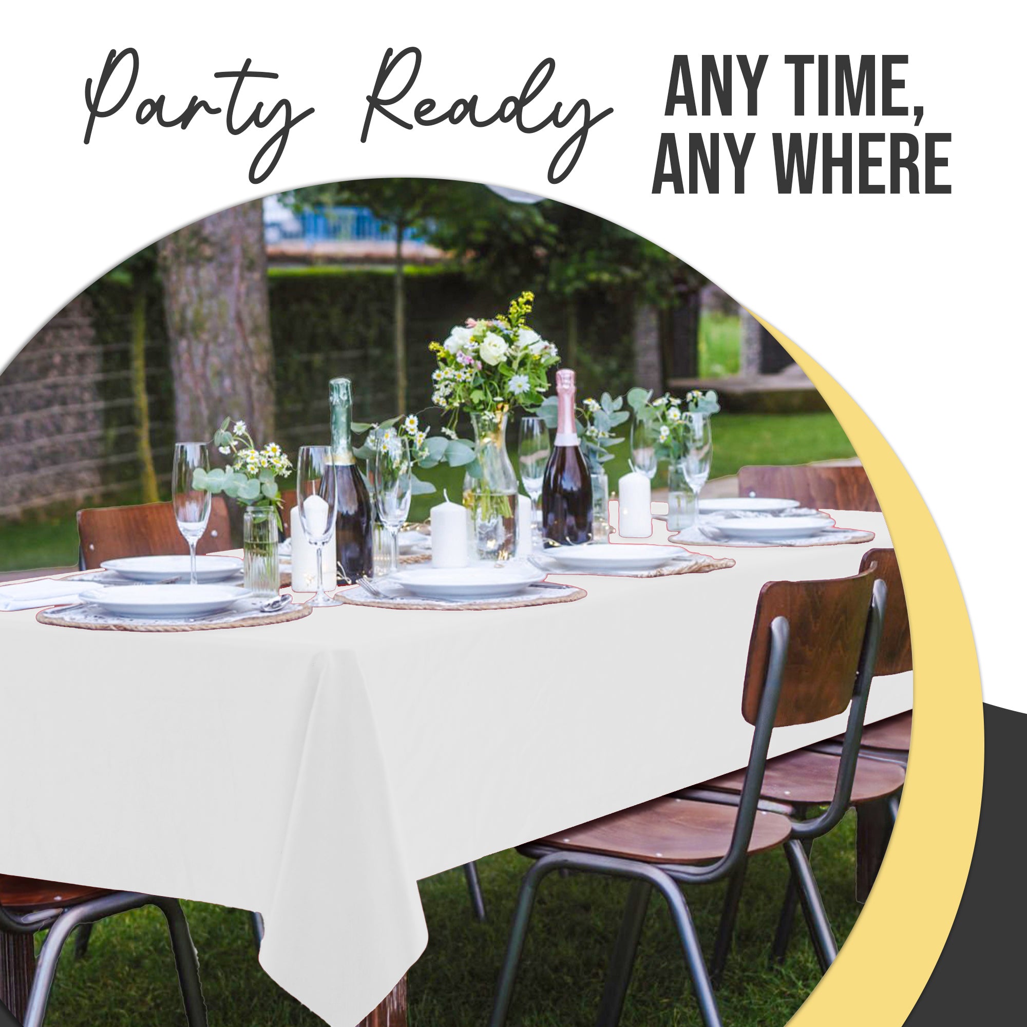 Premium White Plastic Table Cover | 54 in. x 108 in.