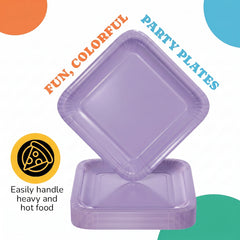 7 In. Lavender Square Paper Plates - 20 Ct.