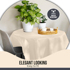 Premium 60" Round Ivory Table Cover