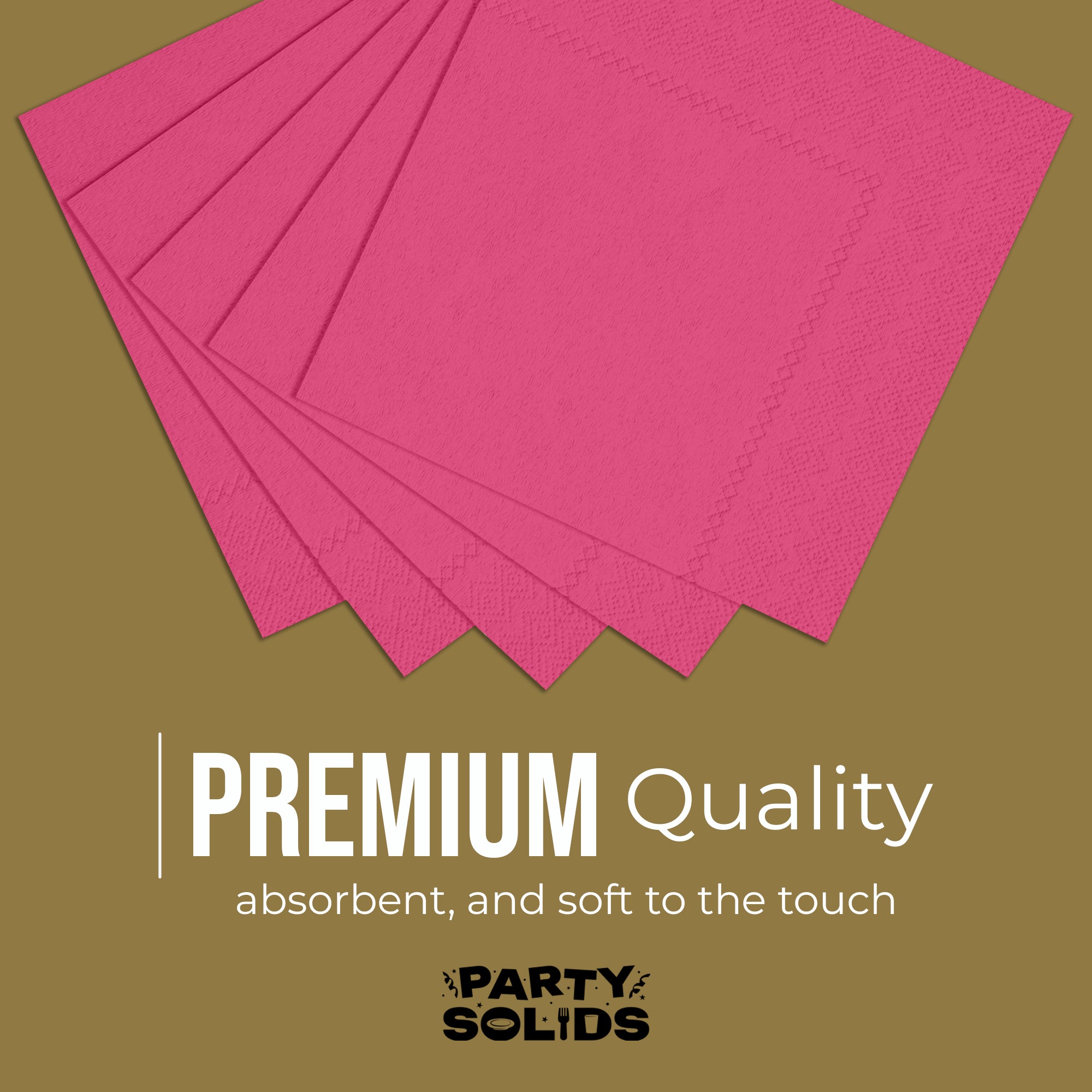 Cerise Dinner Napkins | 8 in. x 8 in. | 50 Ct.