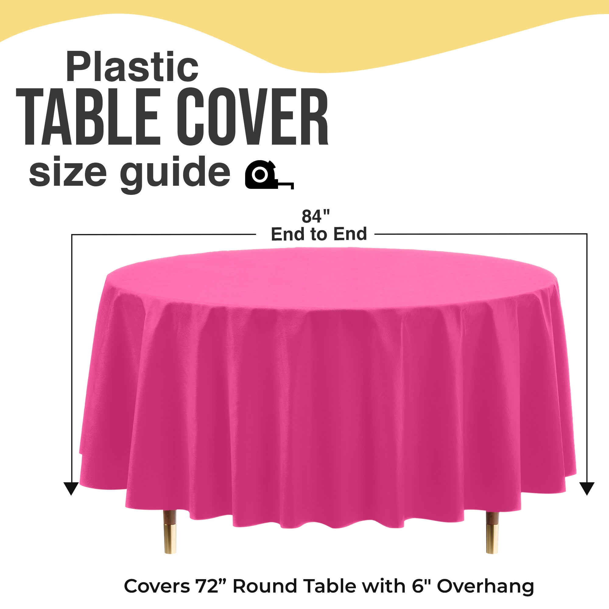Premium Round Cerise Plastic Table Cover | 84 in.