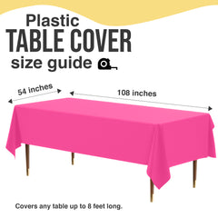Premium Cerise Plastic Table Covers | 6 Pack | 54 in. x 108 in.