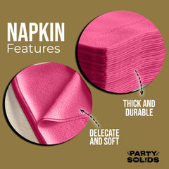 Cerise Dinner Napkins | 8 in. x 8 in. | 50 Ct.