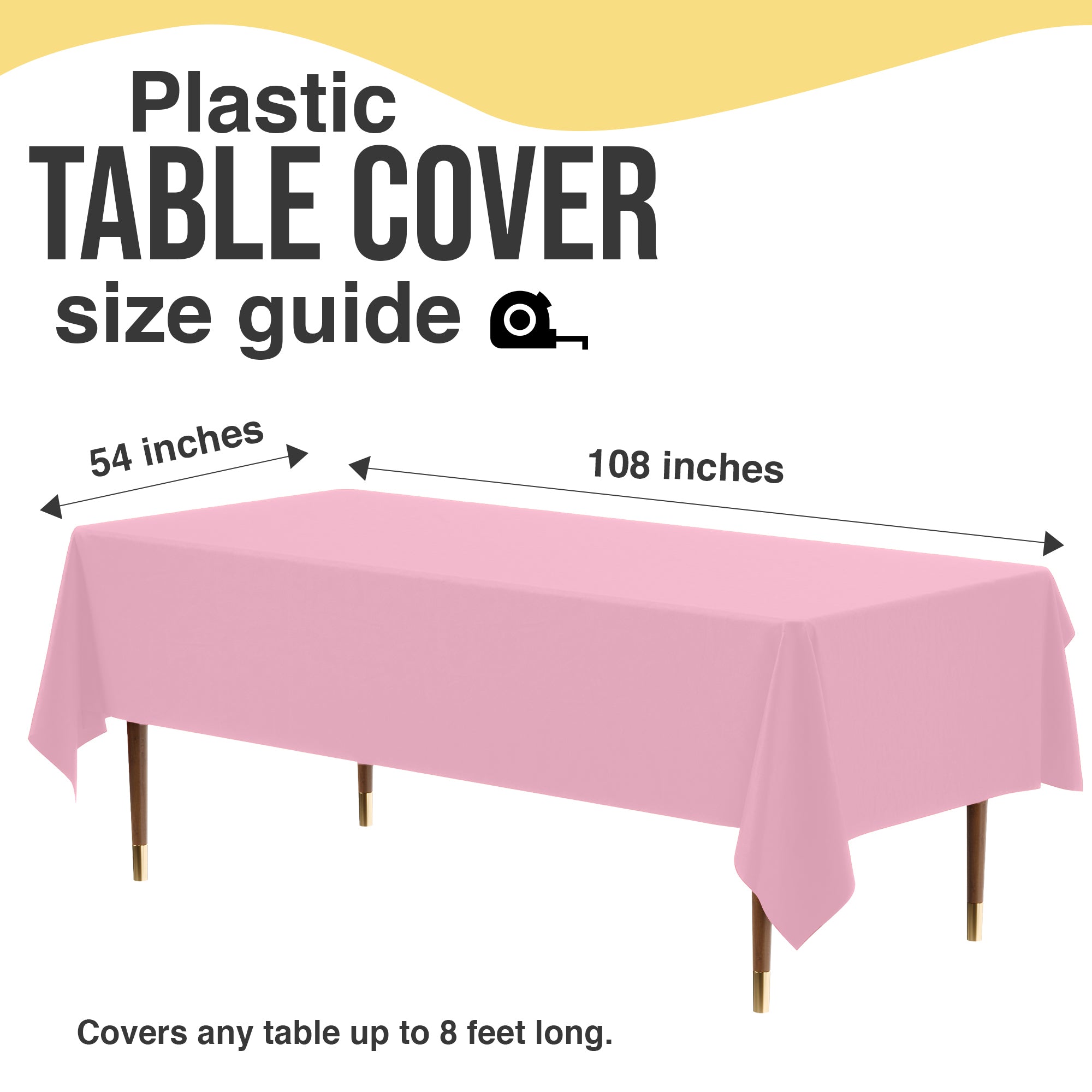 Premium Pink Plastic Table Cover | 54 in. x 108 in.