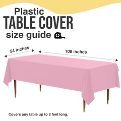 Premium Pink Plastic Table Cover | 54 in. x 108 in.