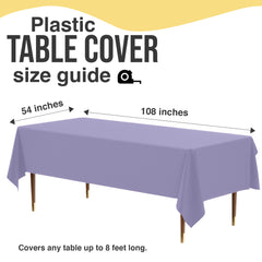 Premium Lavender Plastic Table Covers | 6 Pack | 54 in. x 108 in.