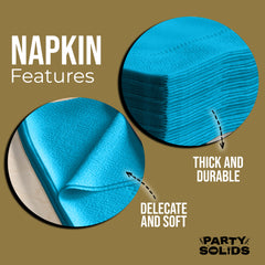 Turquoise Dinner Napkins | 8 in. x 8 in. | 50 Ct.