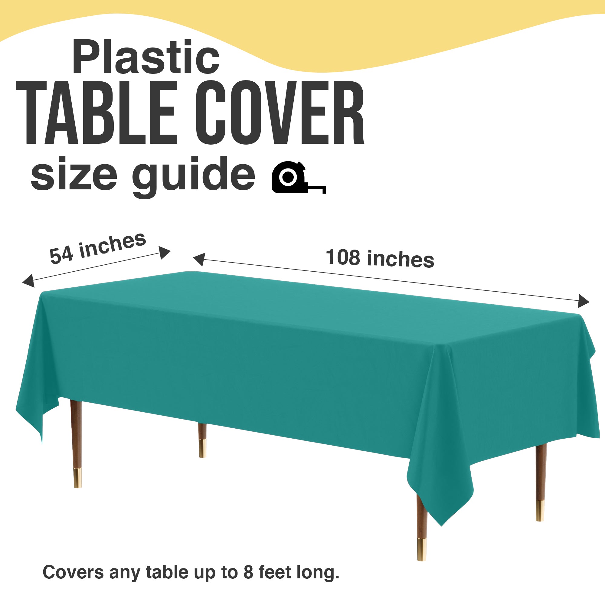 Premium Teal Plastic Table Covers | 6 Pack | 54 in. x 108 in.