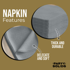 Silver Dinner Napkins | 8 in. x 8 in. | 50 Ct.