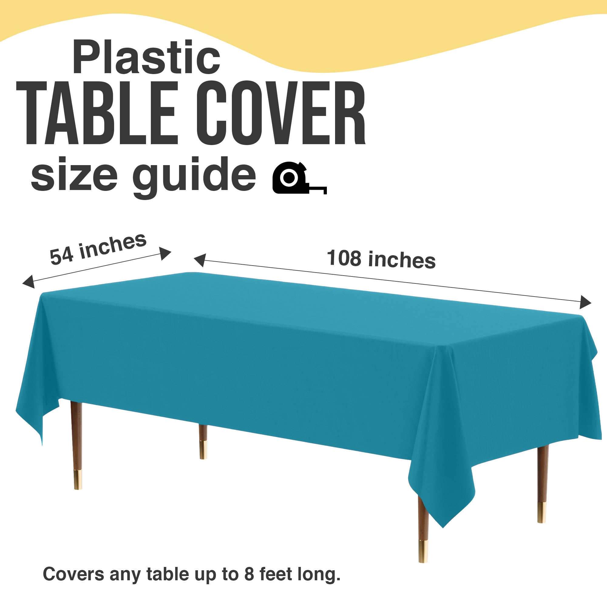 Premium Turquoise Plastic Table Covers | 6 Pack | 54 in. x 108 in.