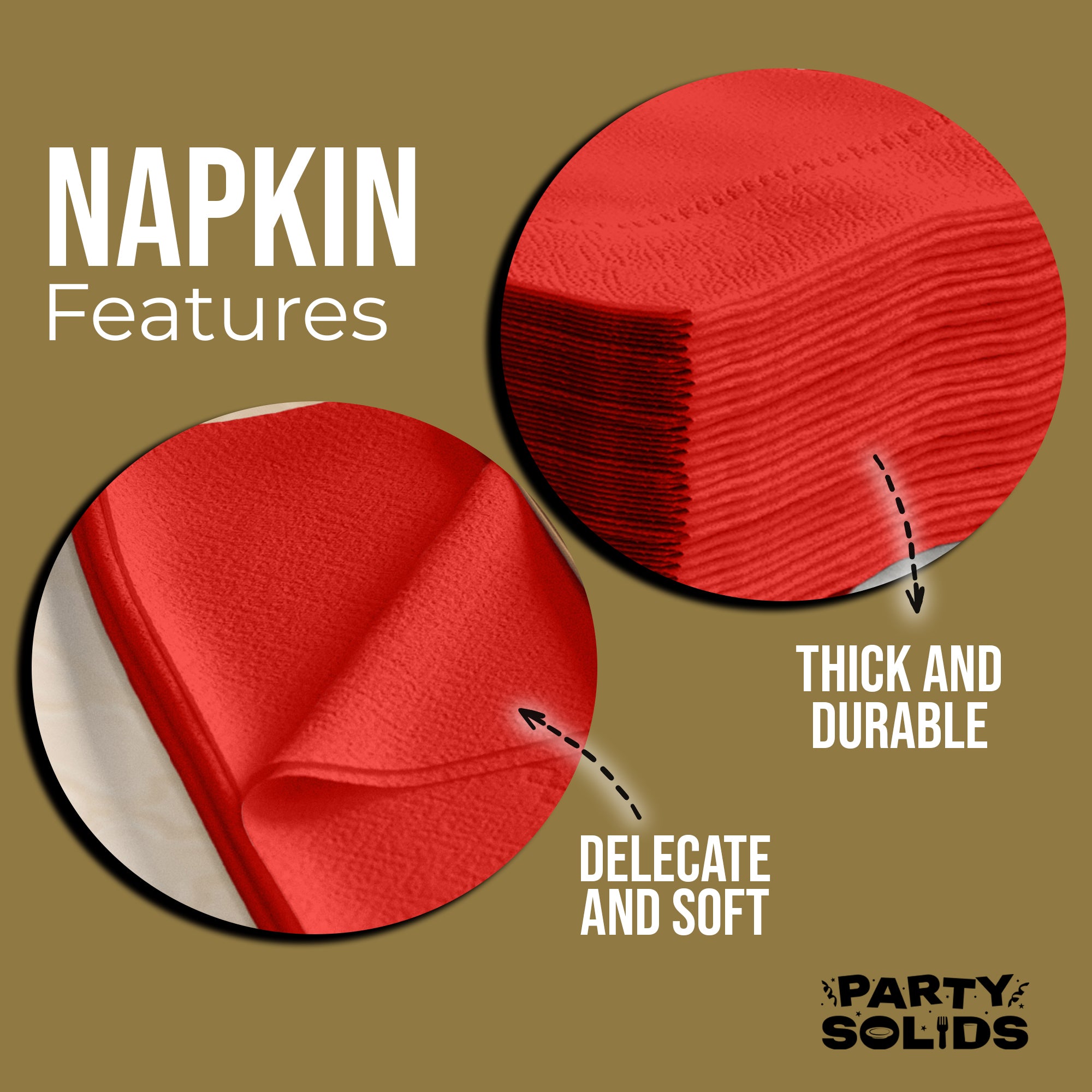 Red Dinner Napkins | 8 in. x 8 in. | 50 Ct.