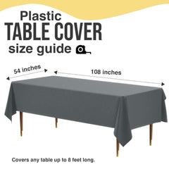 Premium Silver Plastic Table Cover | 54 in. x 108 in.