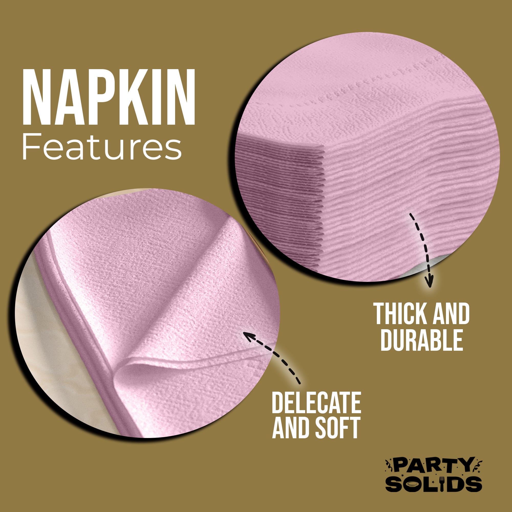 Pink Dinner Napkins | 8 in. x 8 in. | 50 Ct.