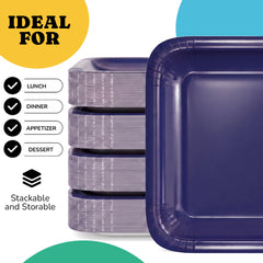 7 In. Navy Square Paper Plates - 50 Ct.