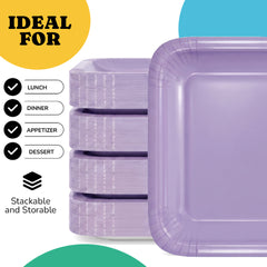 7 In. Lavender Square Paper Plates - 50 Ct.
