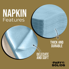 Light Blue Dinner Napkins | 8 in. x 8 in. | 50 Ct.