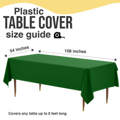 Premium Emerald Green Plastic Table Covers | 6 Pack | 54 in. x 108 in.
