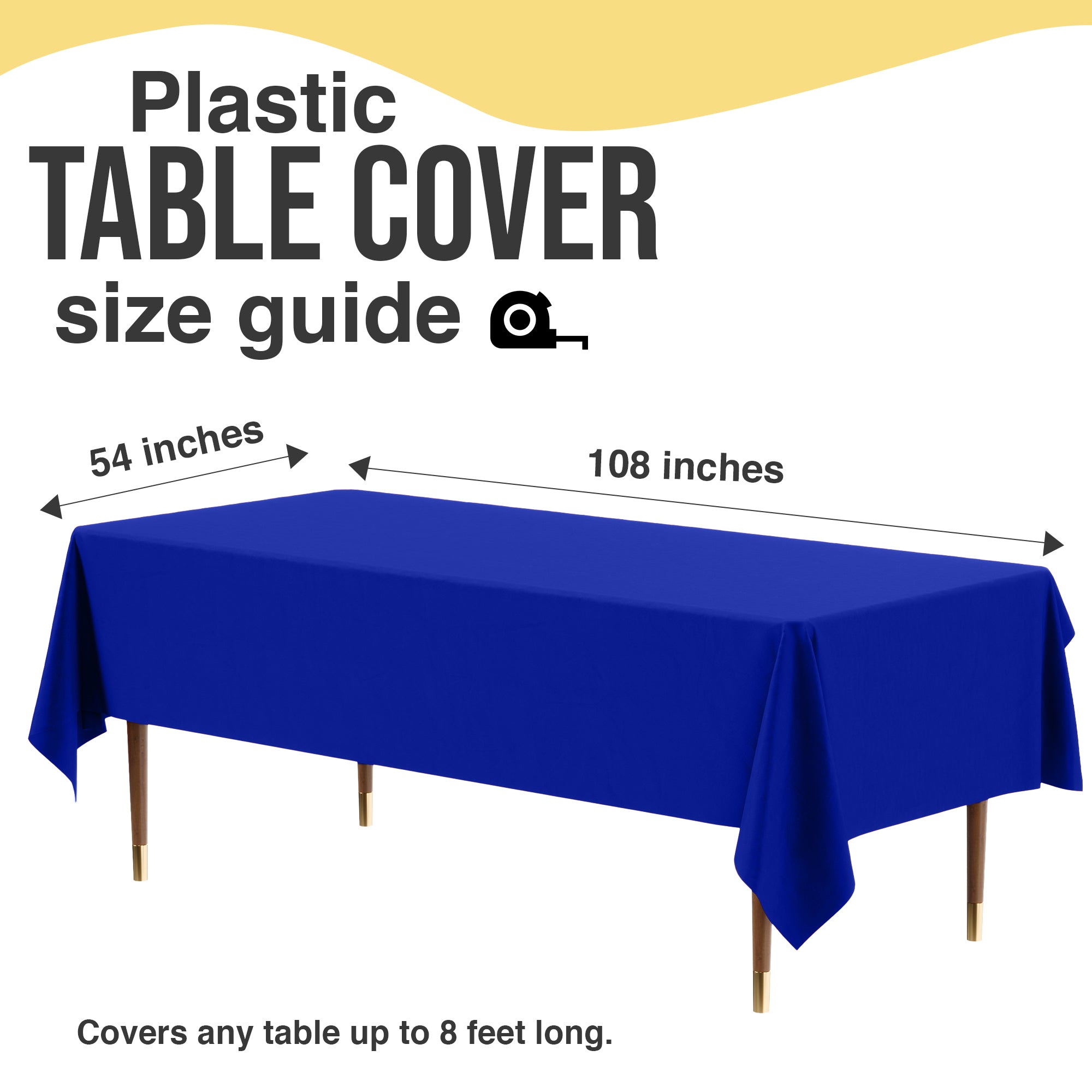 Premium Dark Blue Plastic Table Covers | 6 Pack | 54 in. x 108 in.