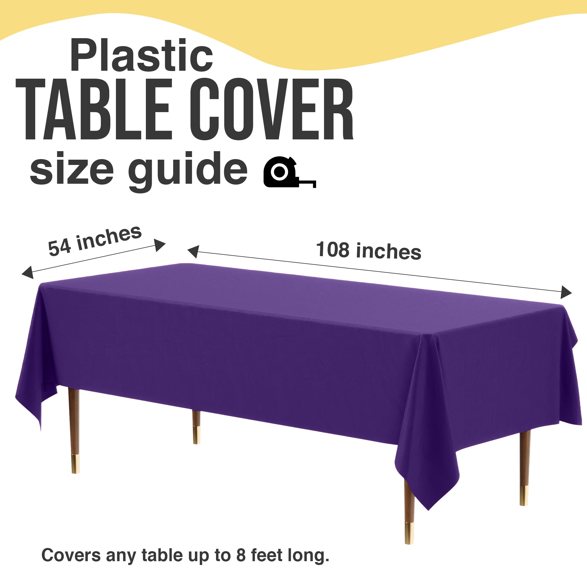 Premium Purple Plastic Table Covers | 6 Pack | 54 in. x 108 in.