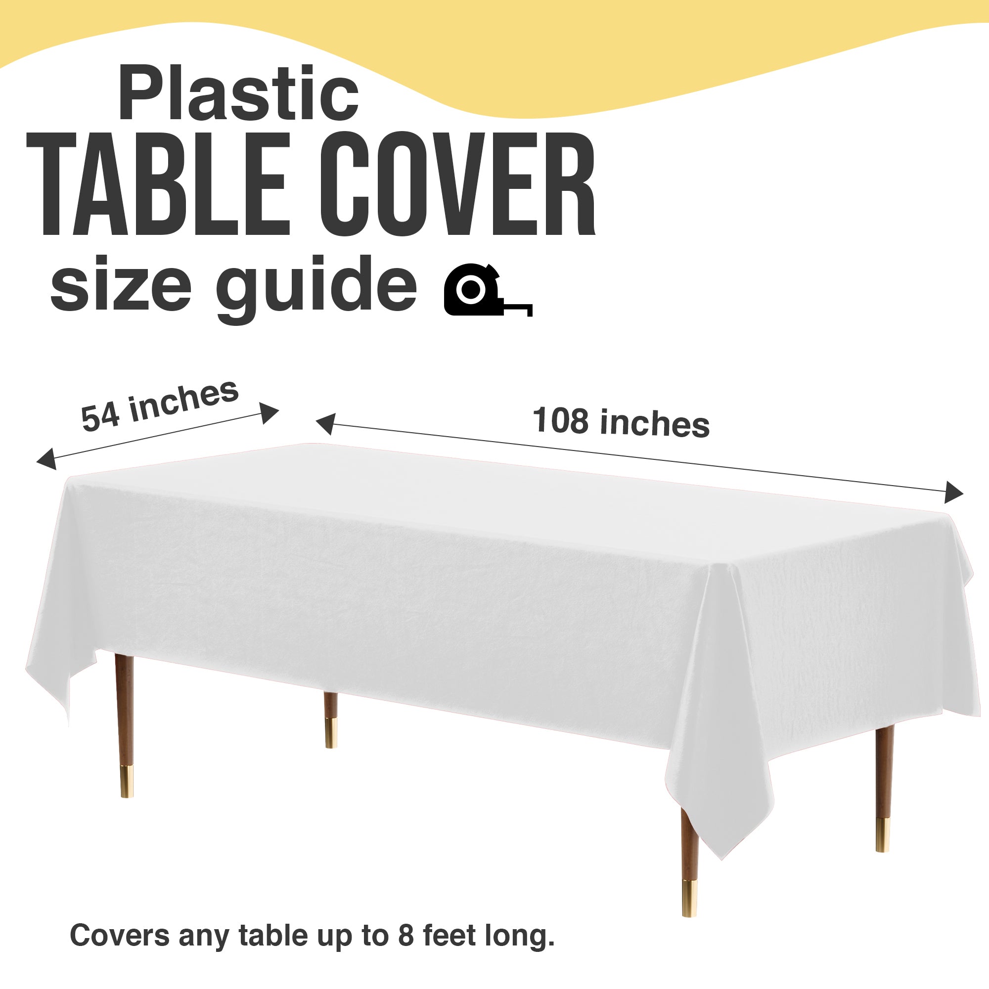 Premium White Plastic Table Cover | 54 in. x 108 in.