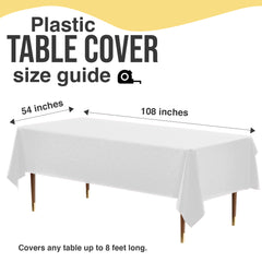 Premium White Plastic Table Cover | 54 in. x 108 in.
