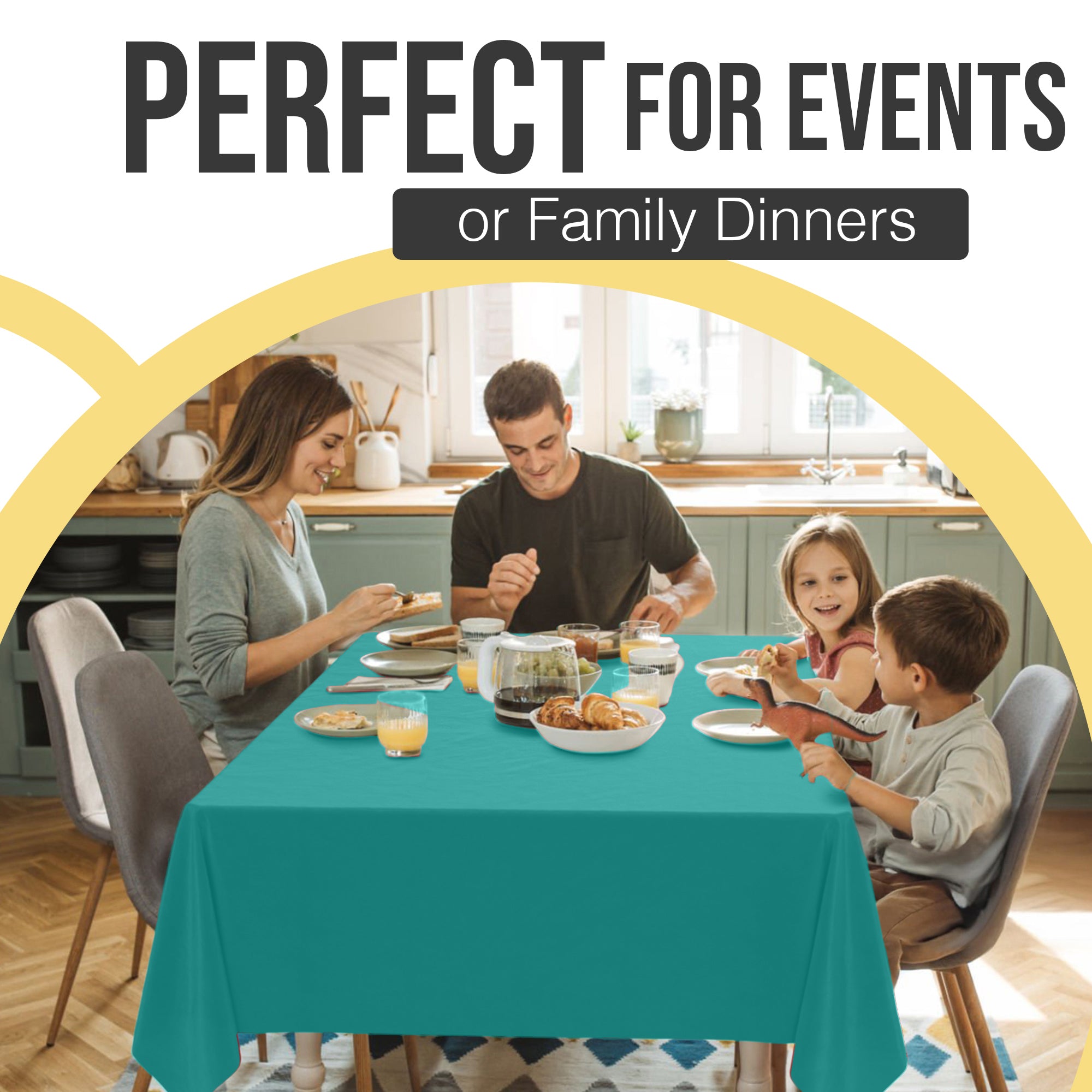Premium Teal Plastic Table Covers | 6 Pack | 54 in. x 108 in.
