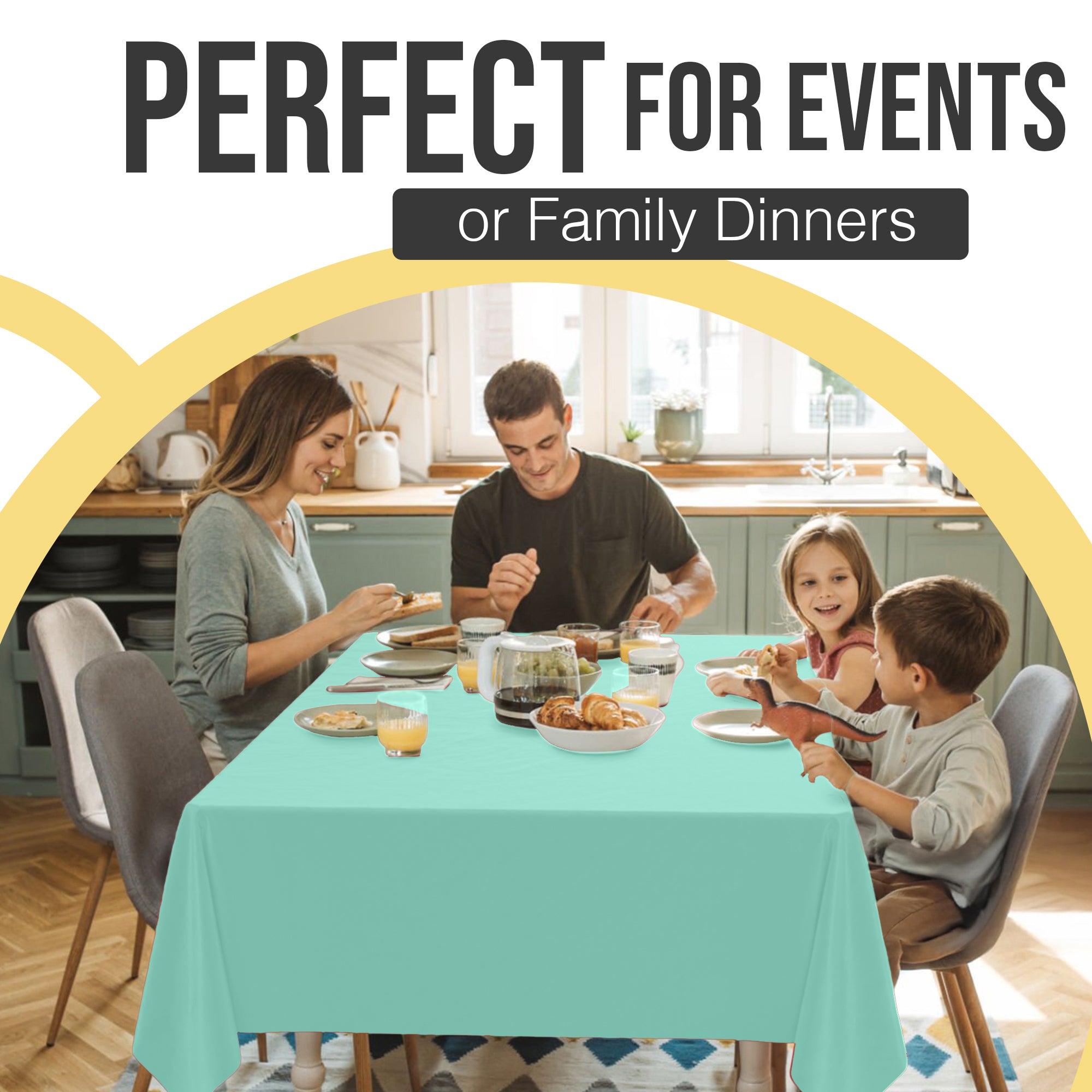 Premium Mint Plastic Table Covers | 6 Pack | 54 in. x 108 in.