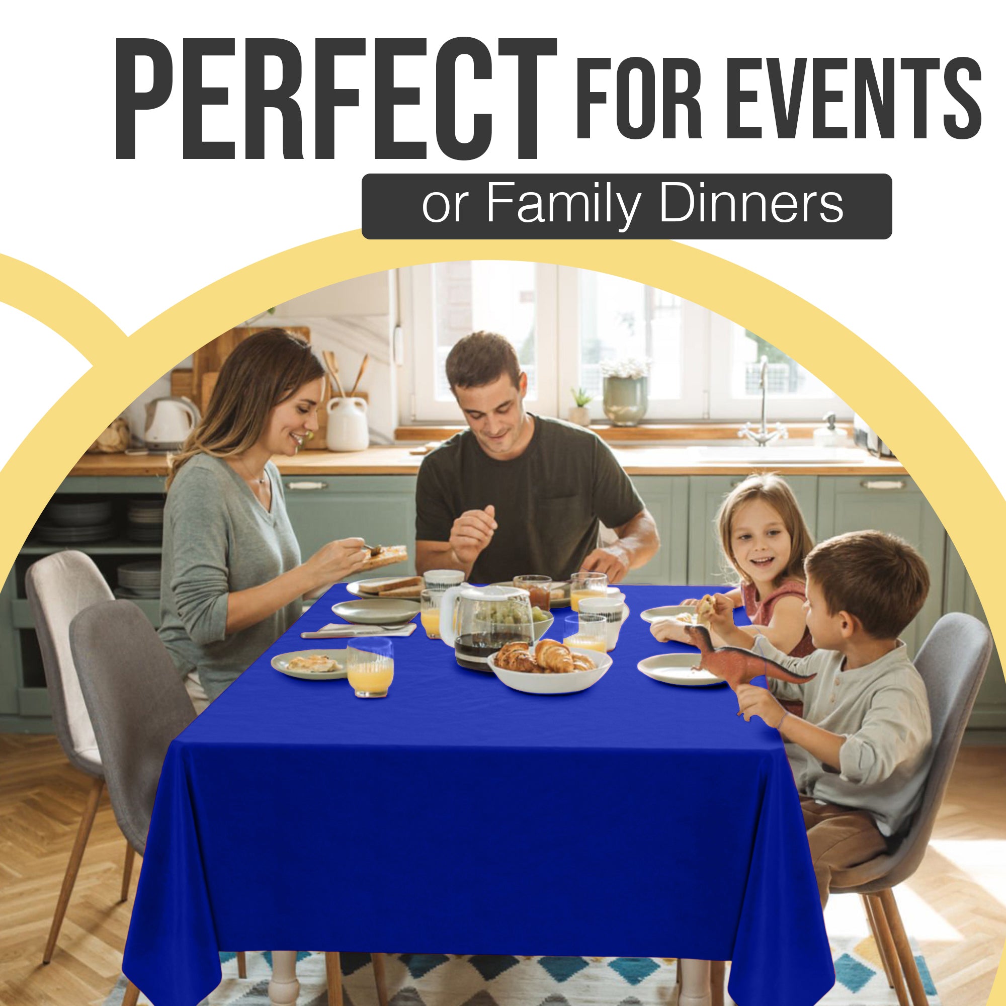 Premium Dark Blue Plastic Table Covers | 6 Pack | 54 in. x 108 in.