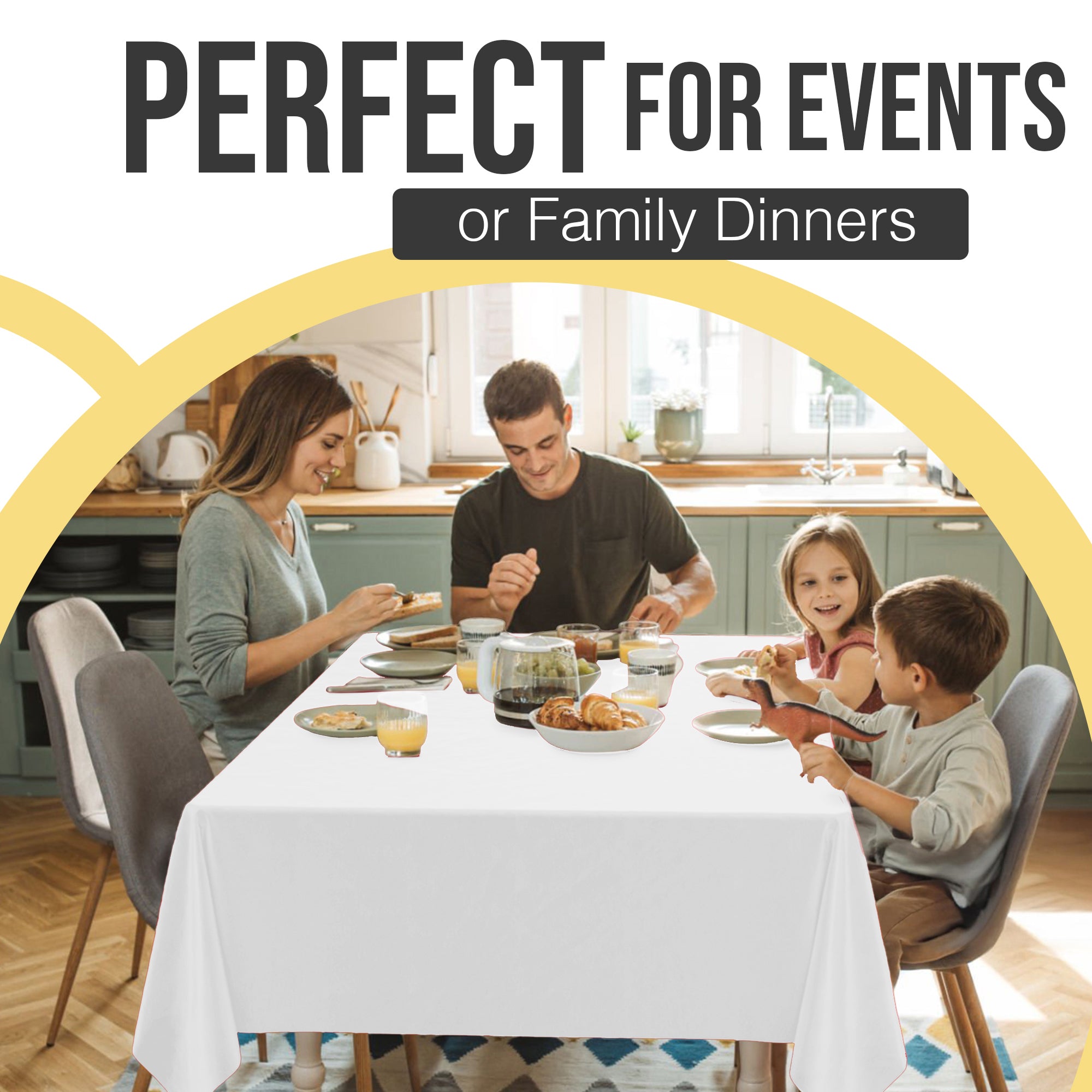 Premium White Plastic Table Cover | 54 in. x 108 in.
