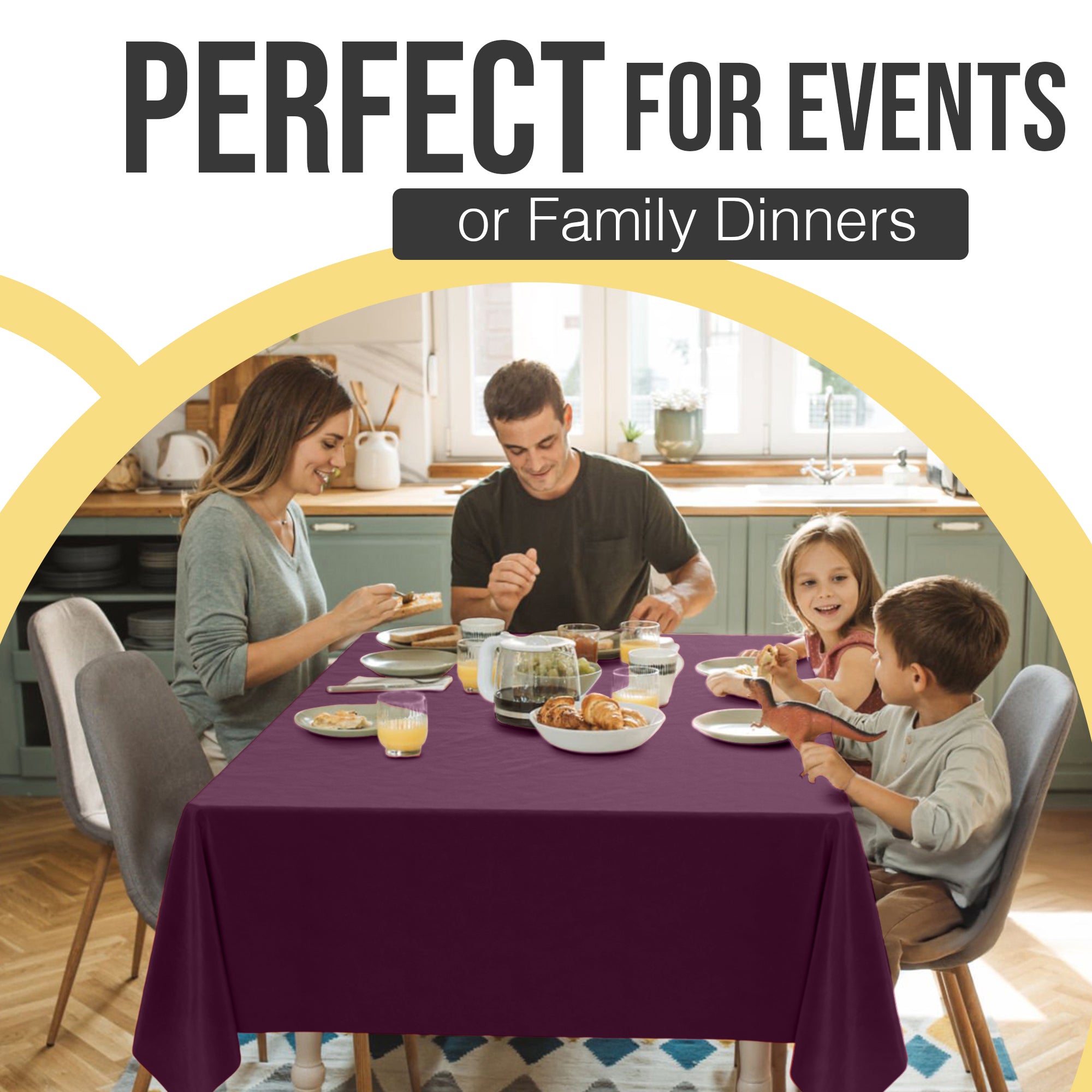 Premium Plum Plastic Table Covers | 6 Pack | 54 in. x 108 in.