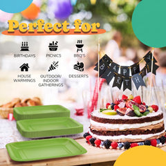7 In. Lime Square Paper Plates - 20 Ct.