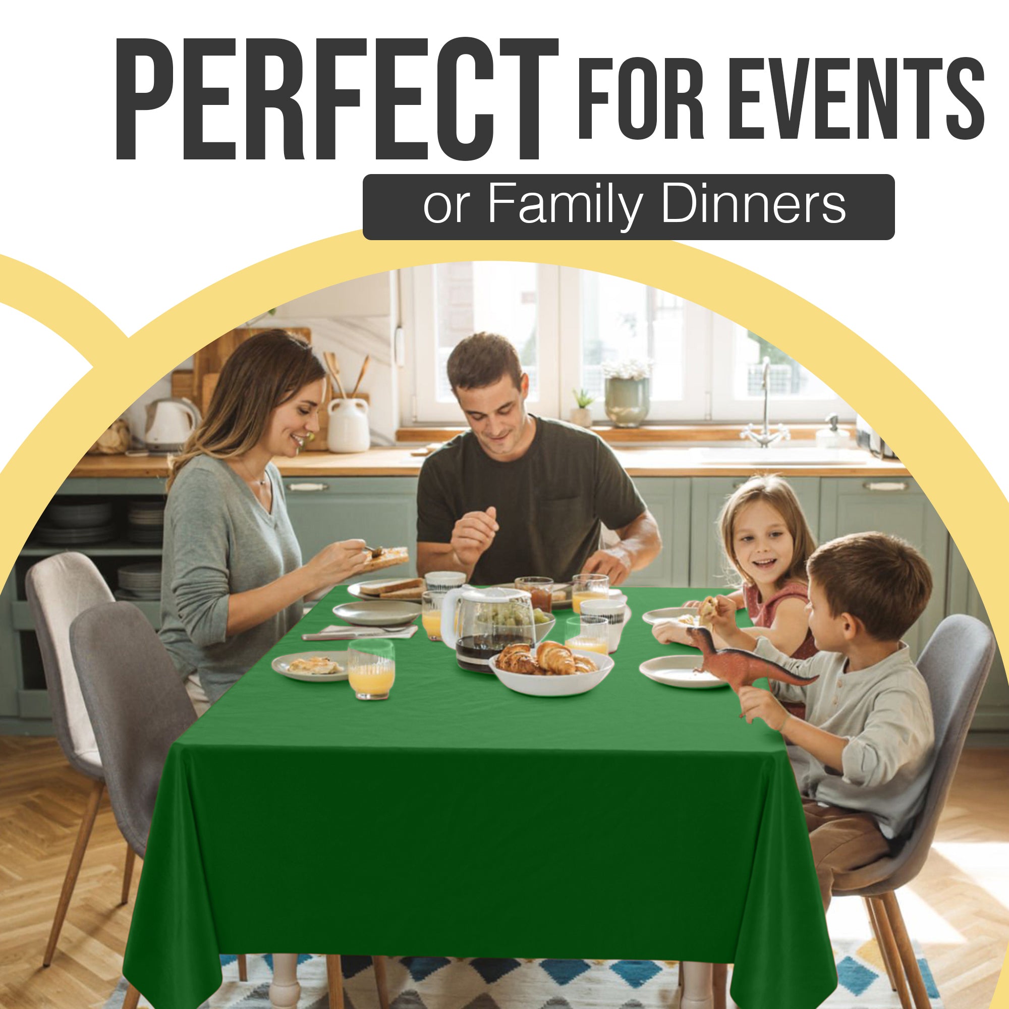 Premium Emerald Green Plastic Table Covers | 6 Pack | 54 in. x 108 in.