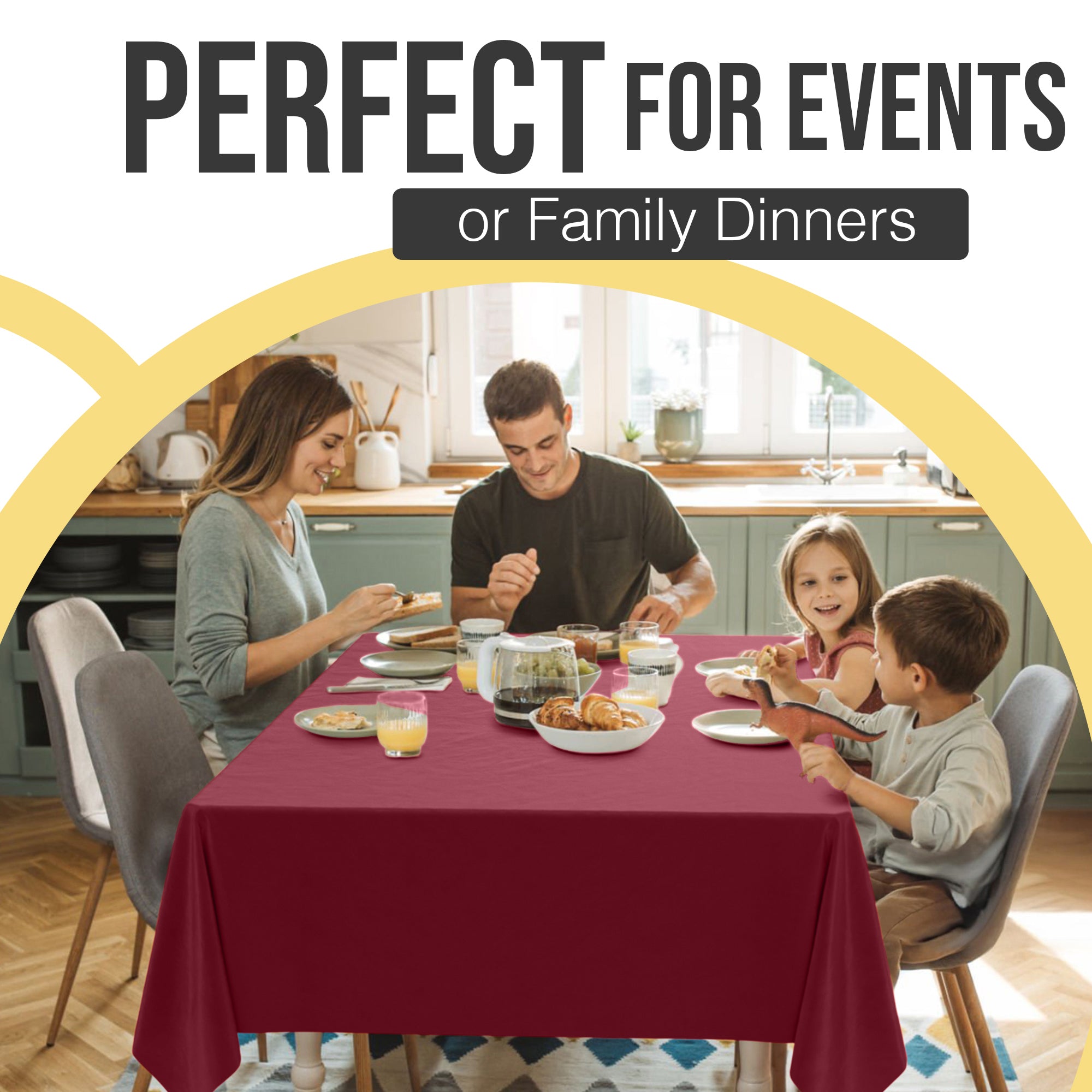 Premium Burgundy Plastic Table Covers | 6 Pack | 54 in. x 108 in.