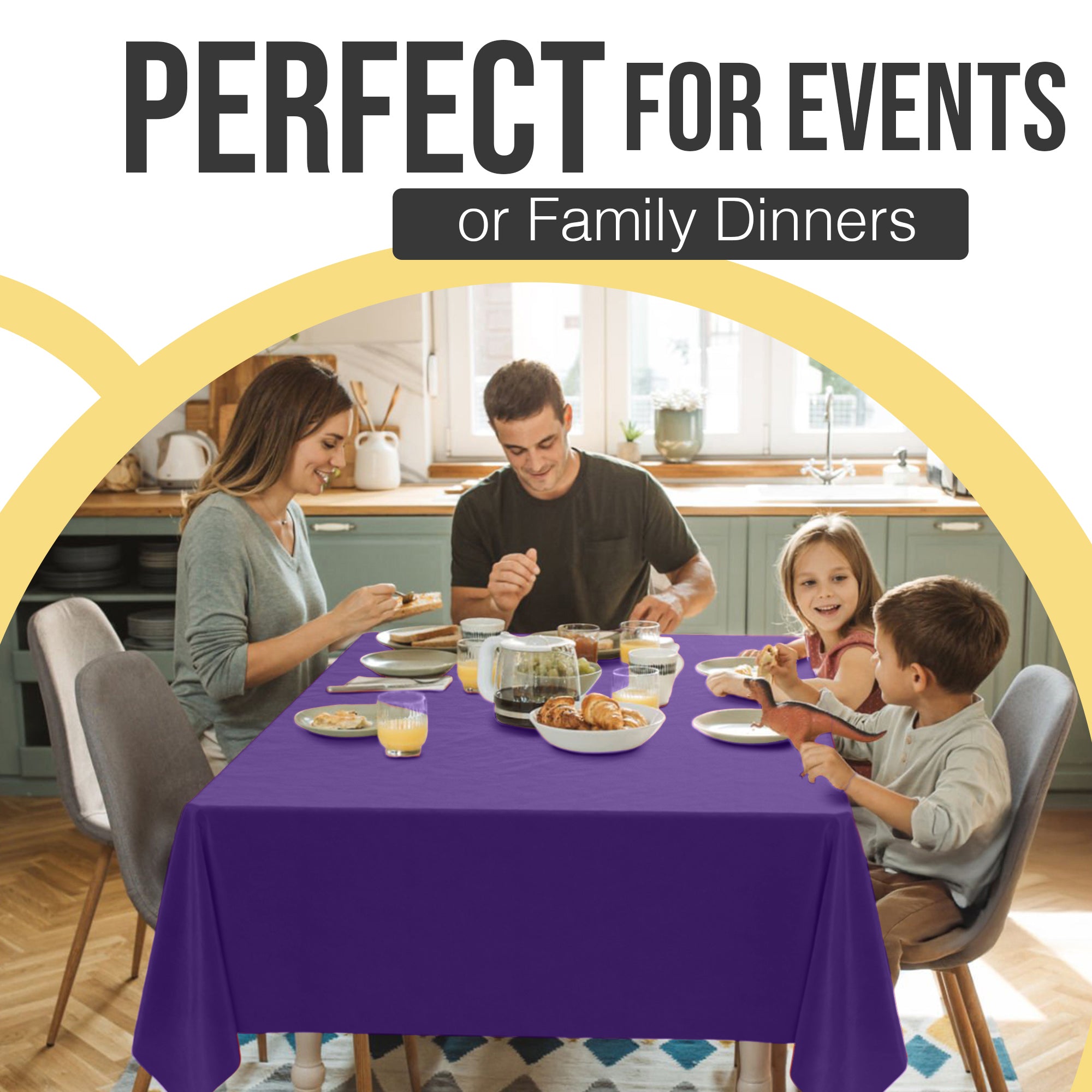 Premium Purple Plastic Table Covers | 6 Pack | 54 in. x 108 in.