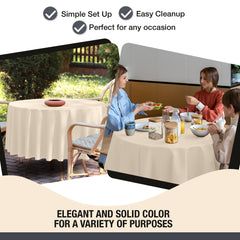 Premium 70" Round Ivory Table Cover