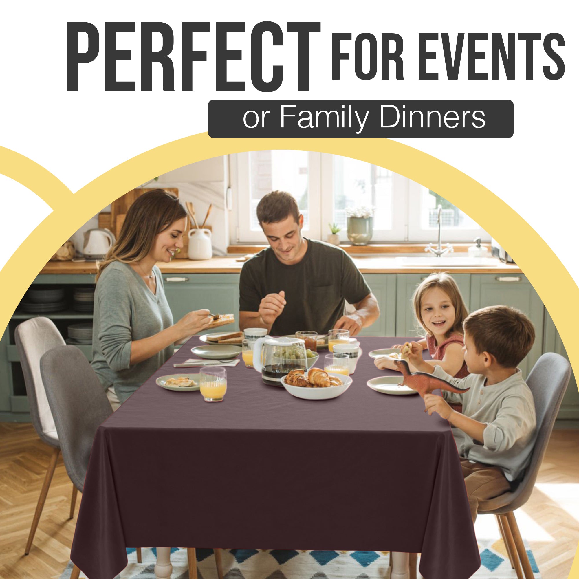 Premium Brown Plastic Table Covers | 6 Pack | 54 in. x 108 in.
