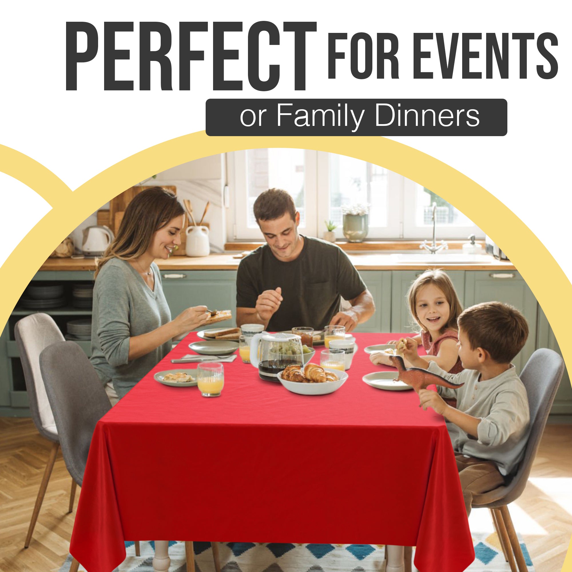 Premium Red Plastic Table Covers | 6 Pack | 54 in. x 108 in.