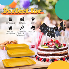 7 In. Yellow Square Paper Plates - 20 Ct.