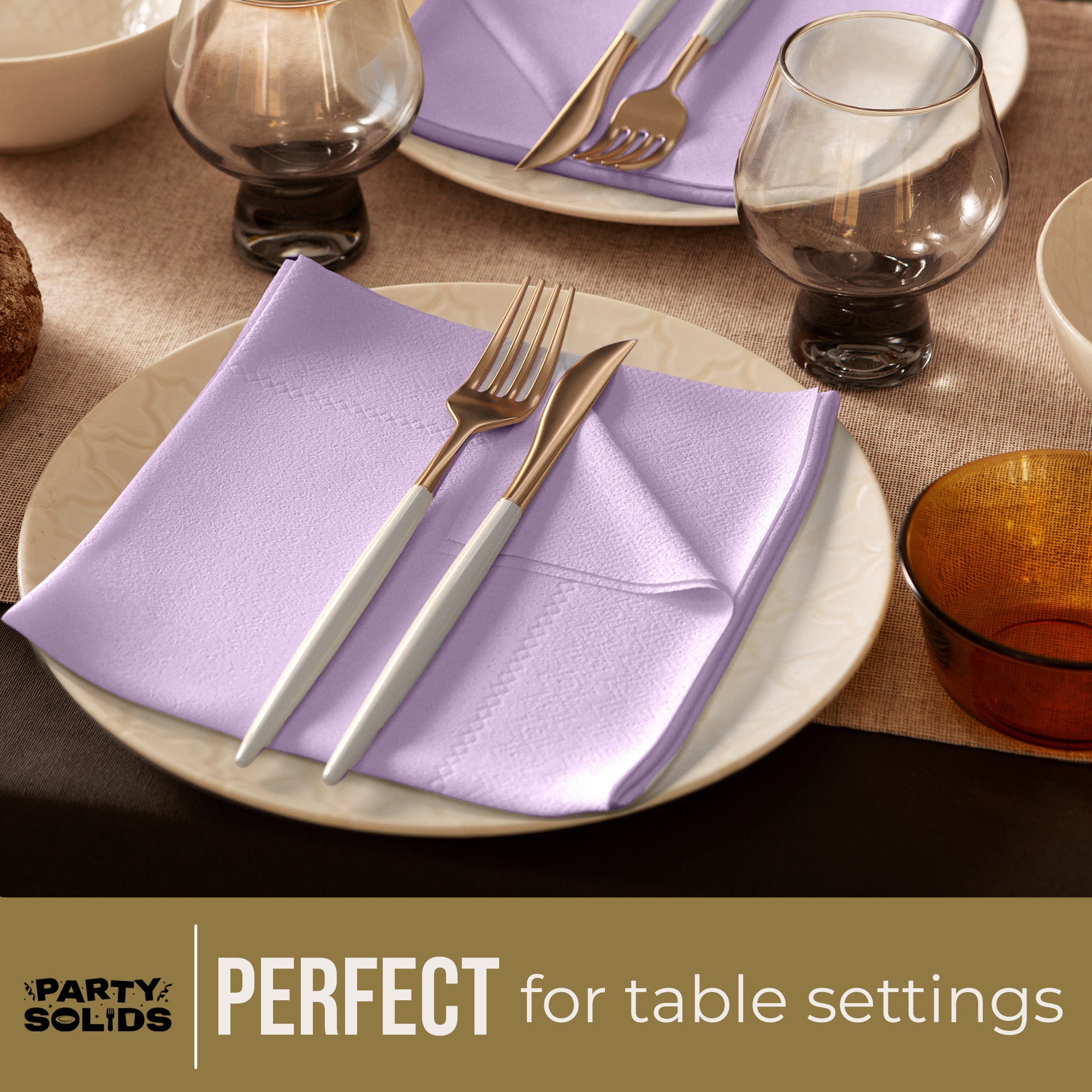 Lavender Dinner Napkins | 8 in. x 8 in. | 50 Ct.