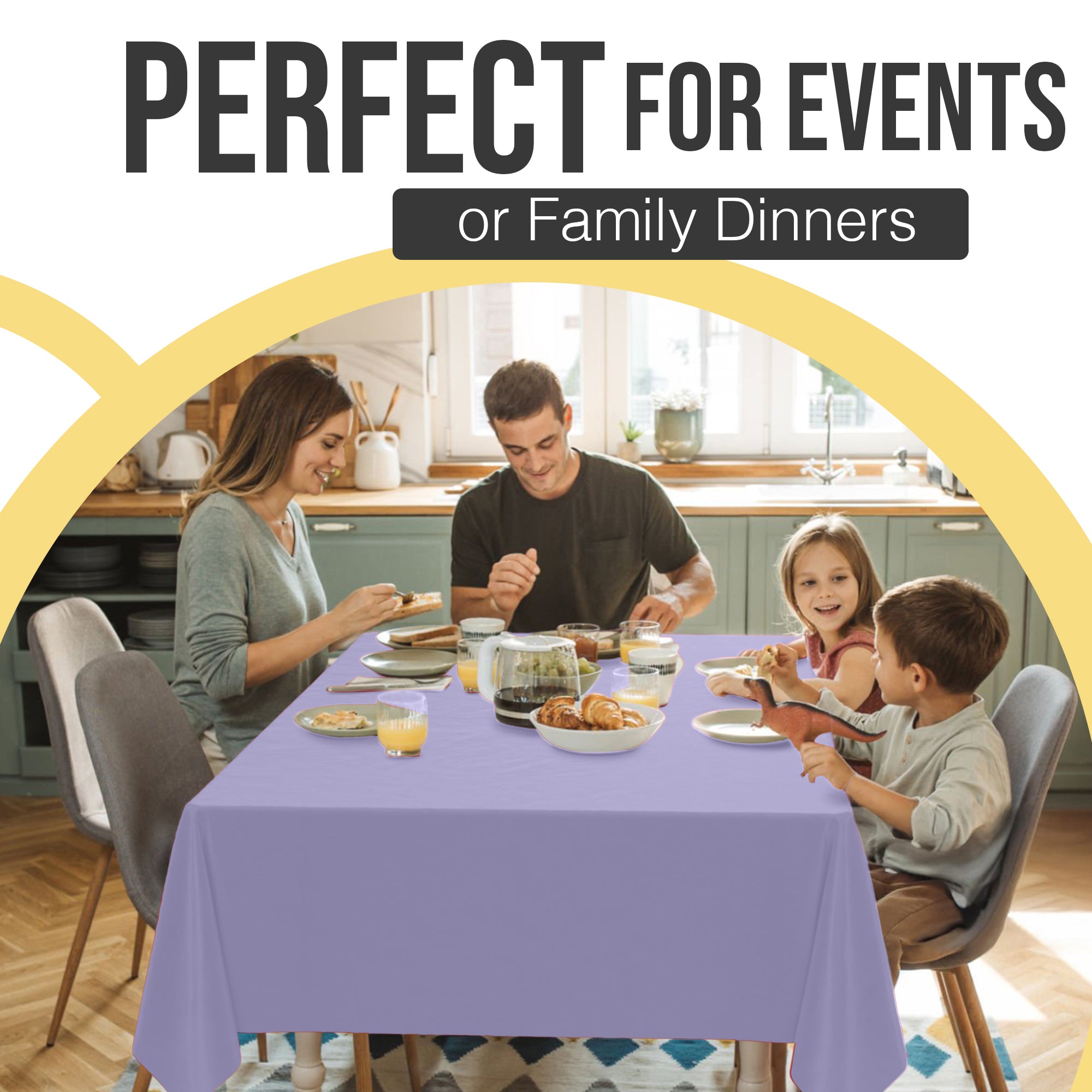 Premium Lavender Plastic Table Covers | 6 Pack | 54 in. x 108 in.
