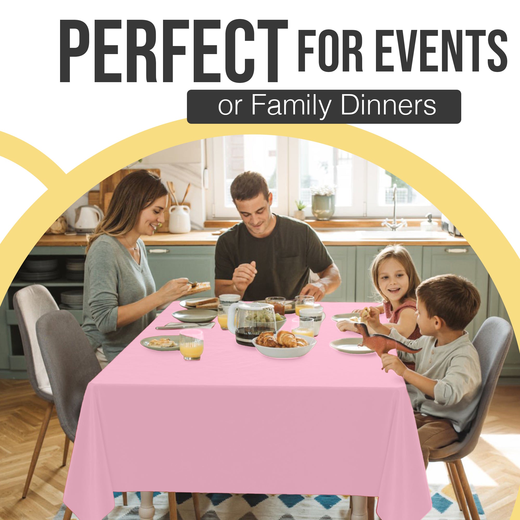 Premium Pink Plastic Table Cover | 54 in. x 108 in.