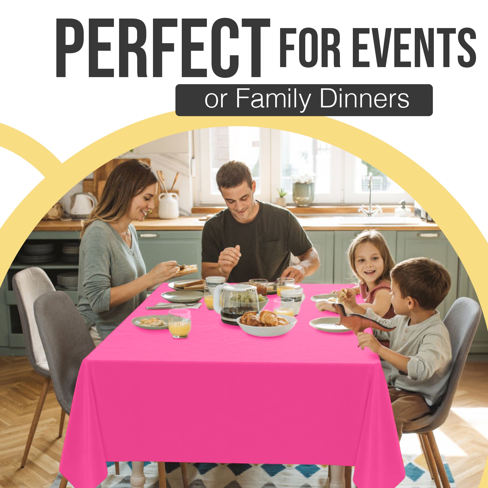 Premium Cerise Plastic Table Covers | 6 Pack | 54 in. x 108 in.
