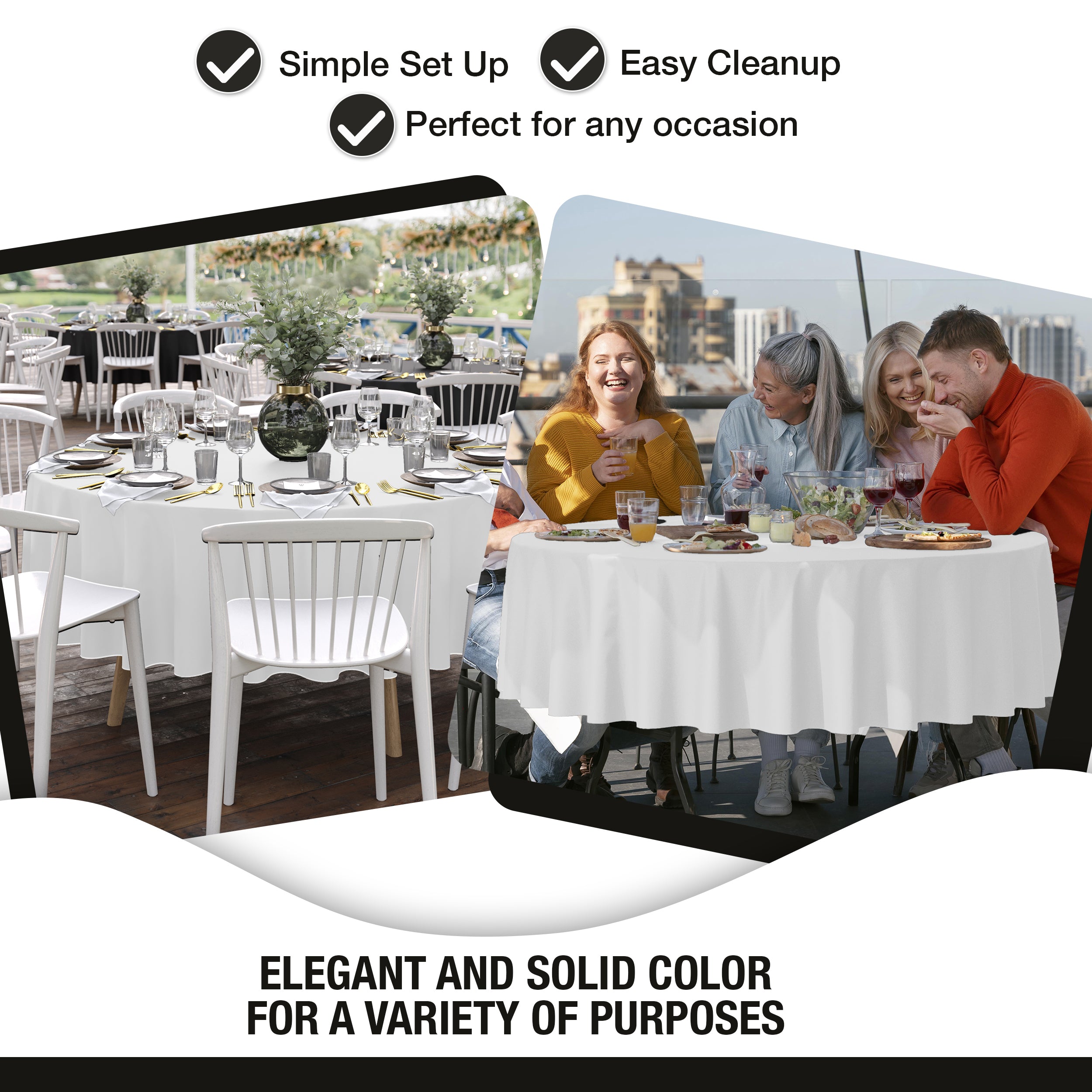 Premium White Table Cover 70" x 70"