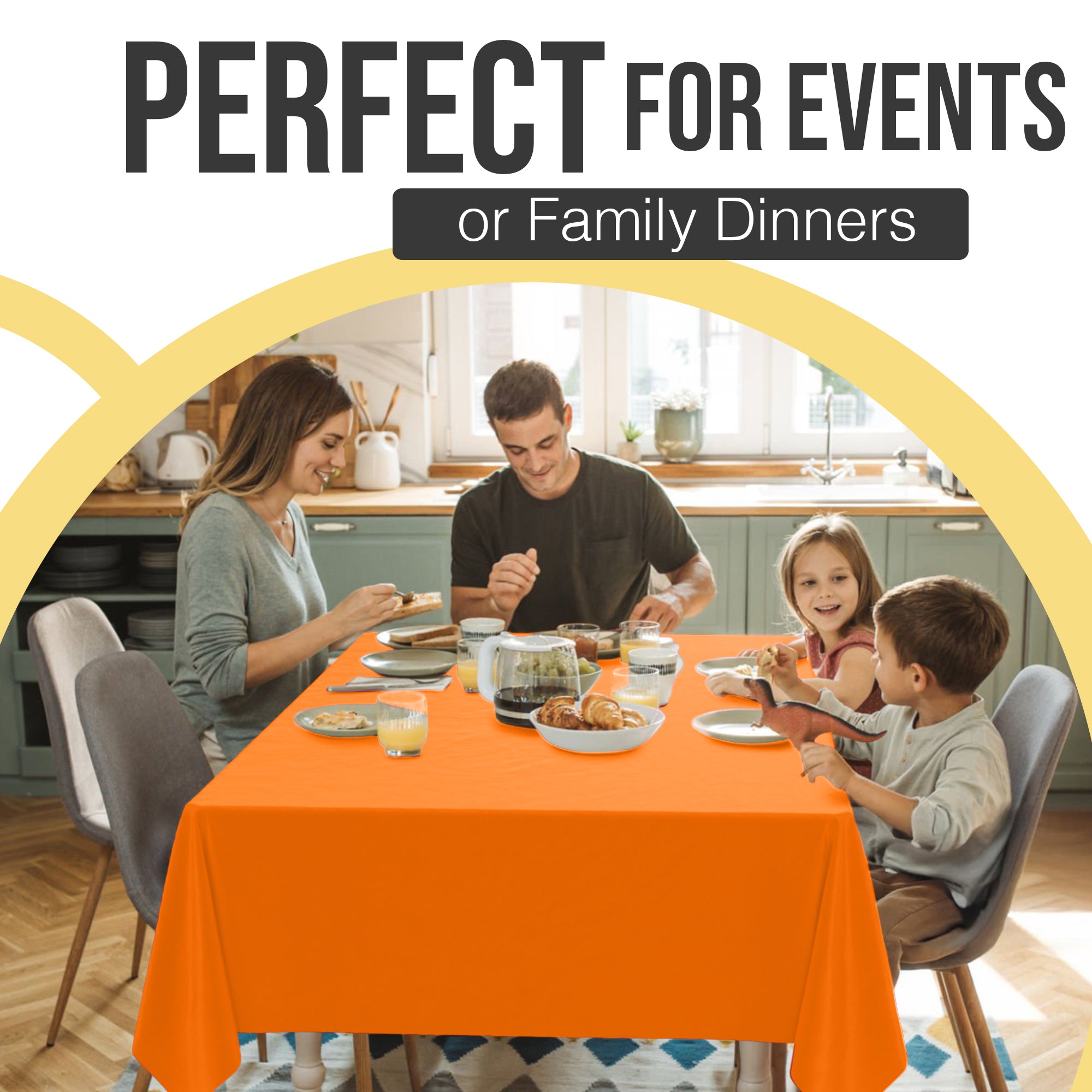 Premium Orange Plastic Table Cover | 54 in. x 108 in.