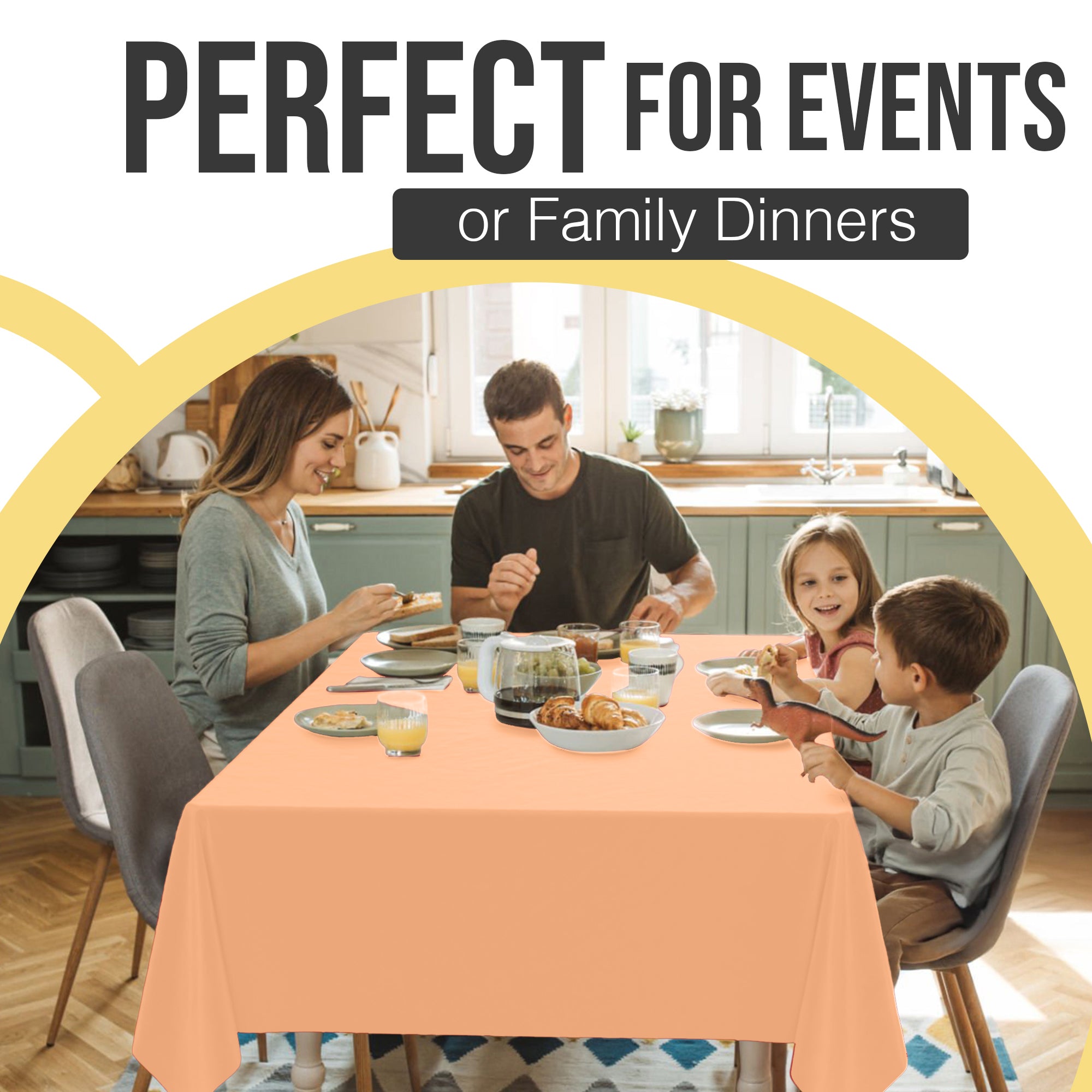 Premium Peach Plastic Table Covers | 6 Pack | 54 in. x 108 in.