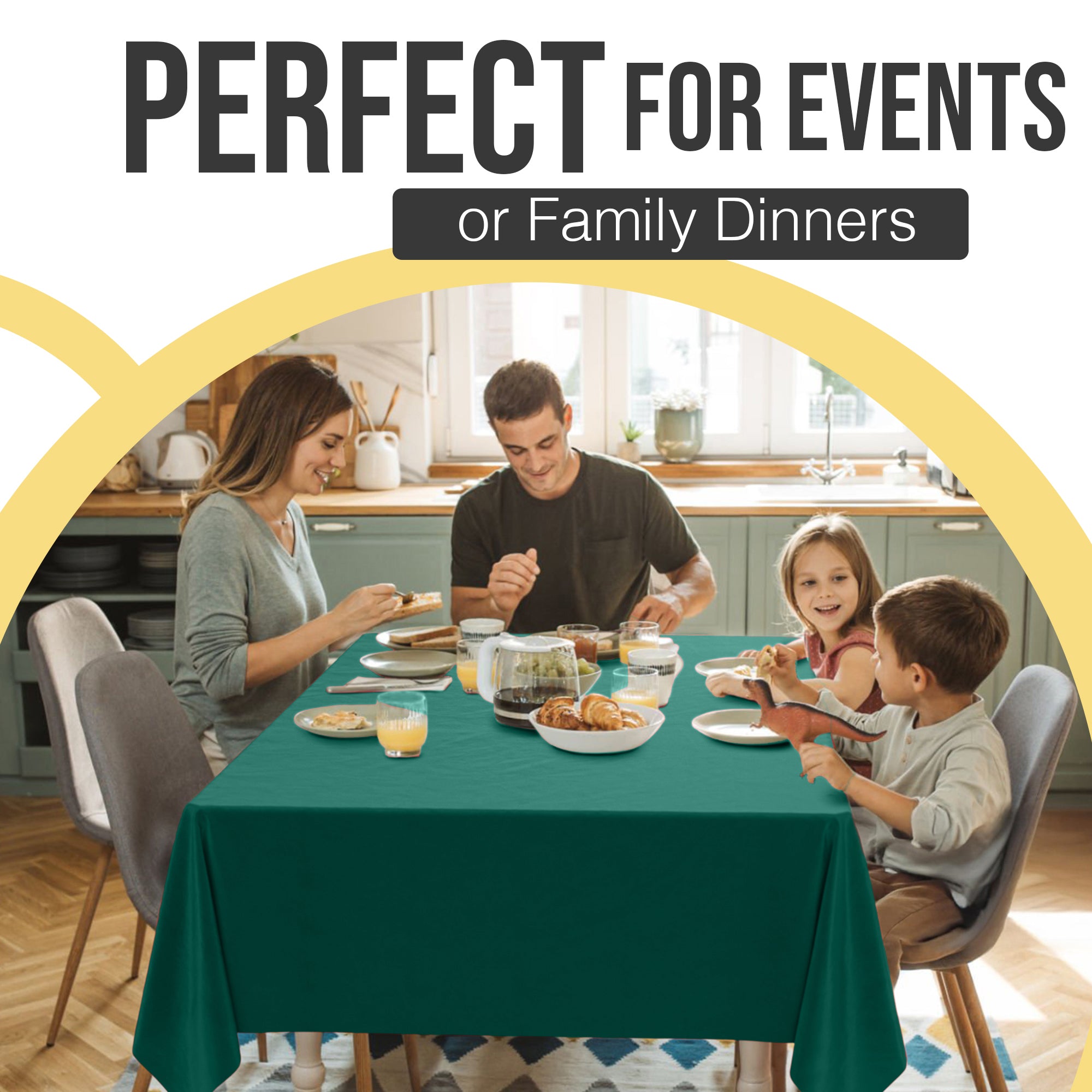 Premium Dark Green Plastic Table Covers | 6 Pack | 54 in. x 108 in.