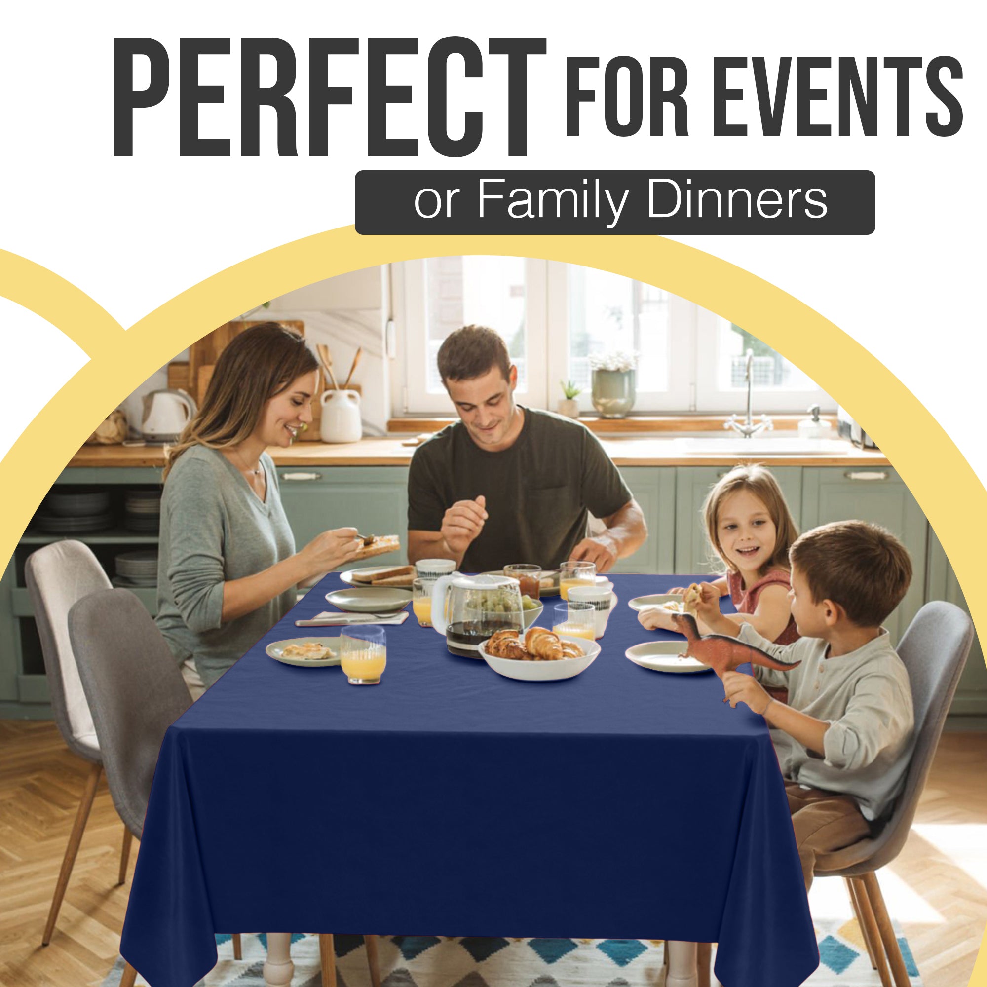 Premium Navy Blue Plastic Table Covers | 6 Pack | 54 in. x 108 in.